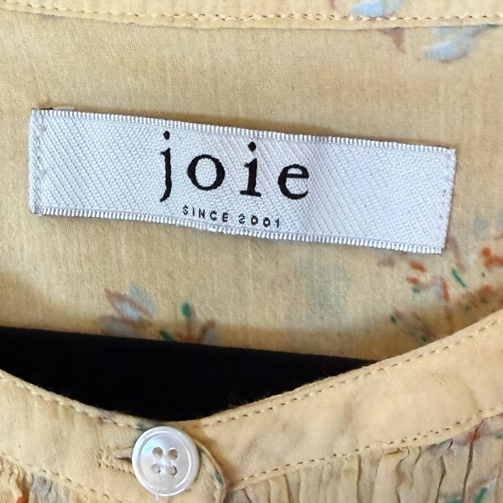JOIE Fanning Long Sleeve Cotton Floral Top Butter Yellow Size Medium - Picture 5 of 6